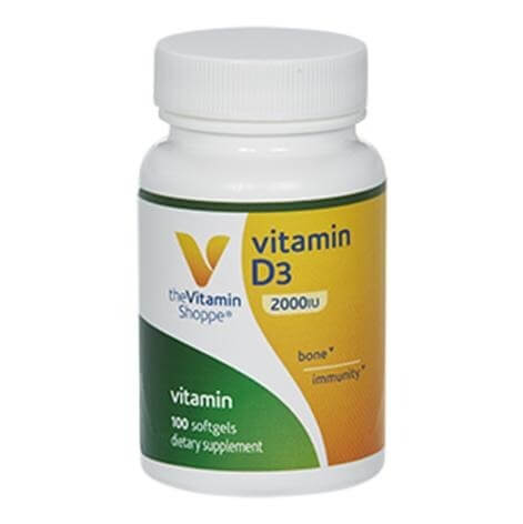 The Vitamin Shoppe Vitamin D3 (2000 IU),  100 softgels 