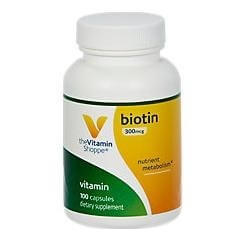 The Vitamin Shoppe Biotin (300 mcg), Unflavoured 100 capsules The Vitamin Shoppe Biotin (300 mcg), Unflavoured 100 capsules