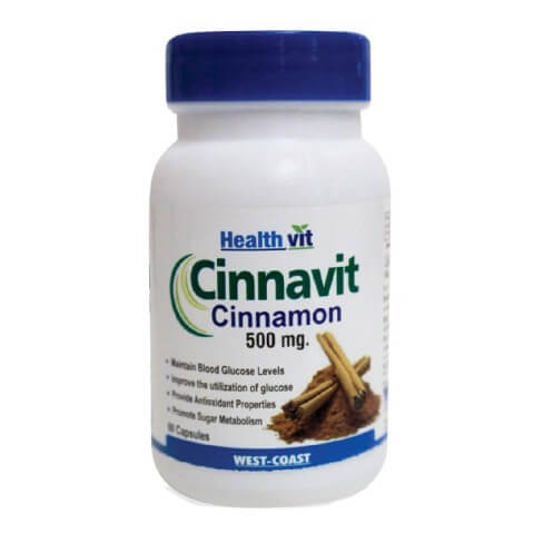 Healthvit Cinnavit Cinnamon (500mg), 60 capsules
