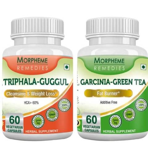 Morpheme Remedies Garcinia Cambogia Green Tea + Triphala Guggul,  120 capsules 