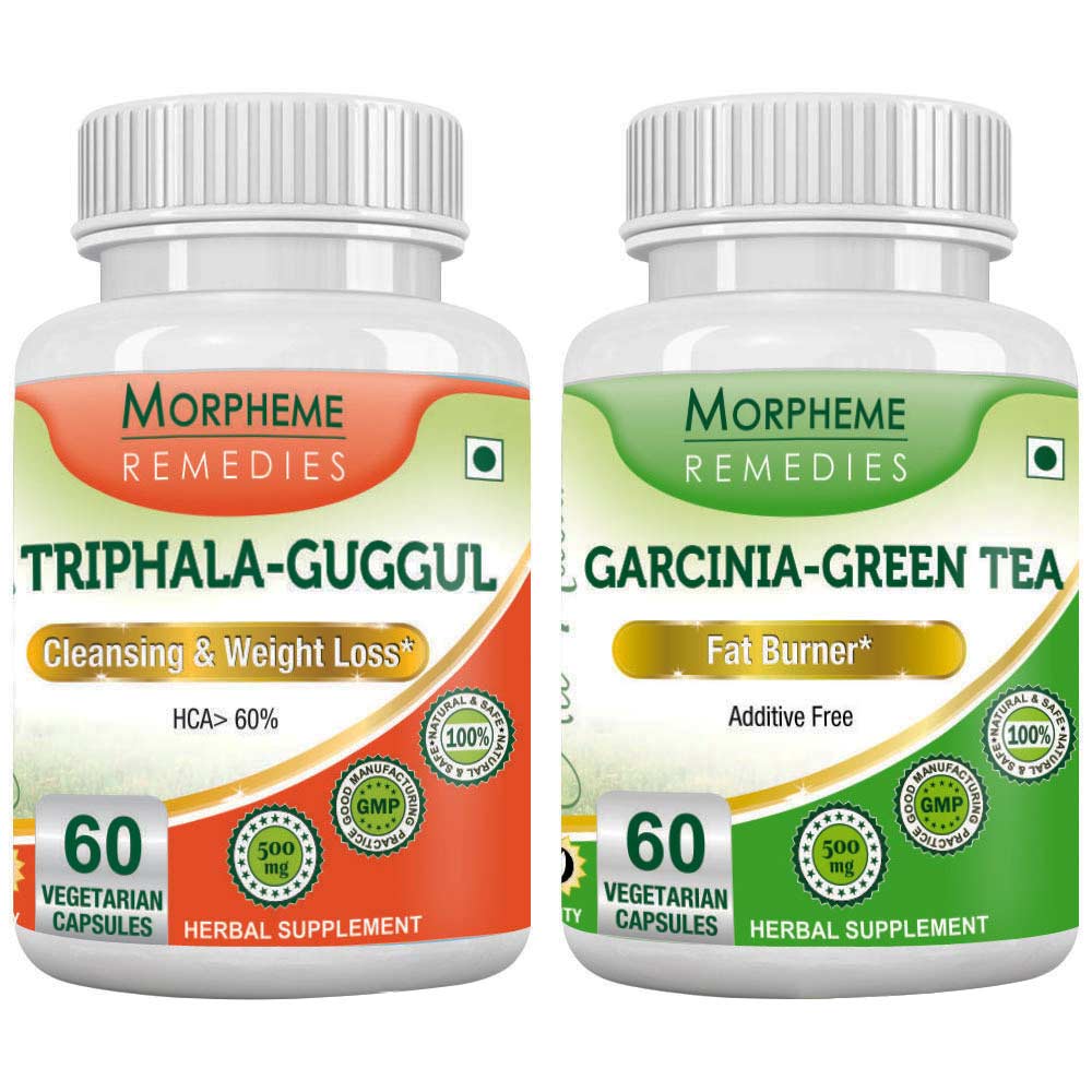 Morpheme Remedies Garcinia Cambogia Green Tea + Triphala Guggul,  120 capsules 