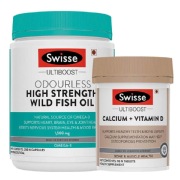 Swisse UB HS Odrls Wild Fish Oil 1500mg Swisse UB Calcium + Vitamin D Combo