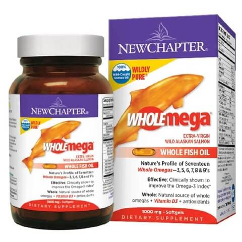 New Chapter Wholemega Whole Fish Oil (1000mg), 120 softgels