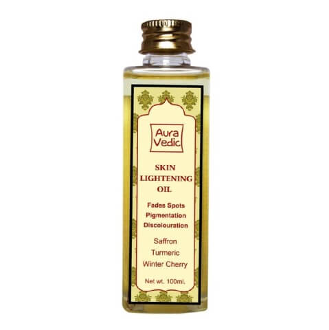 Auravedic Skin Lightening Oil,  100 ml  Saffron, Turmeric, Winter Cherry 