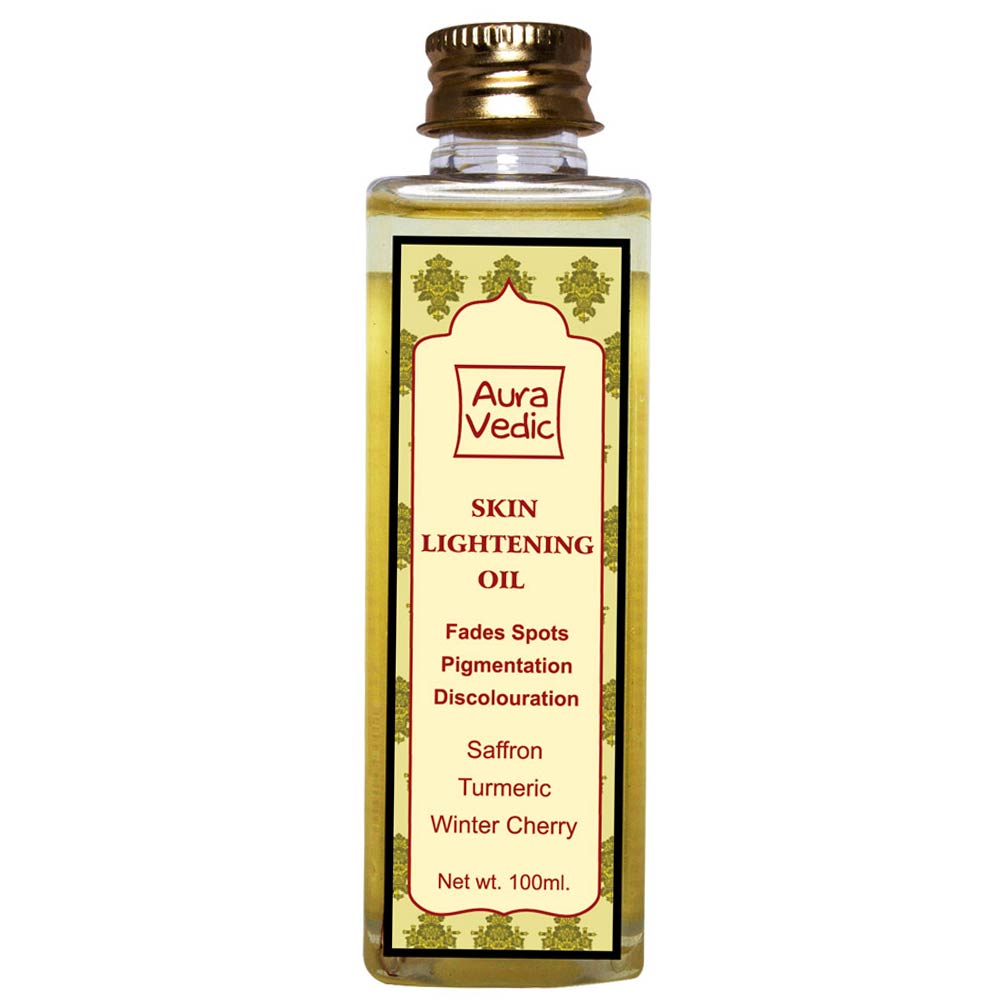 Auravedic Skin Lightening Oil,  100 ml  Saffron, Turmeric, Winter Cherry 