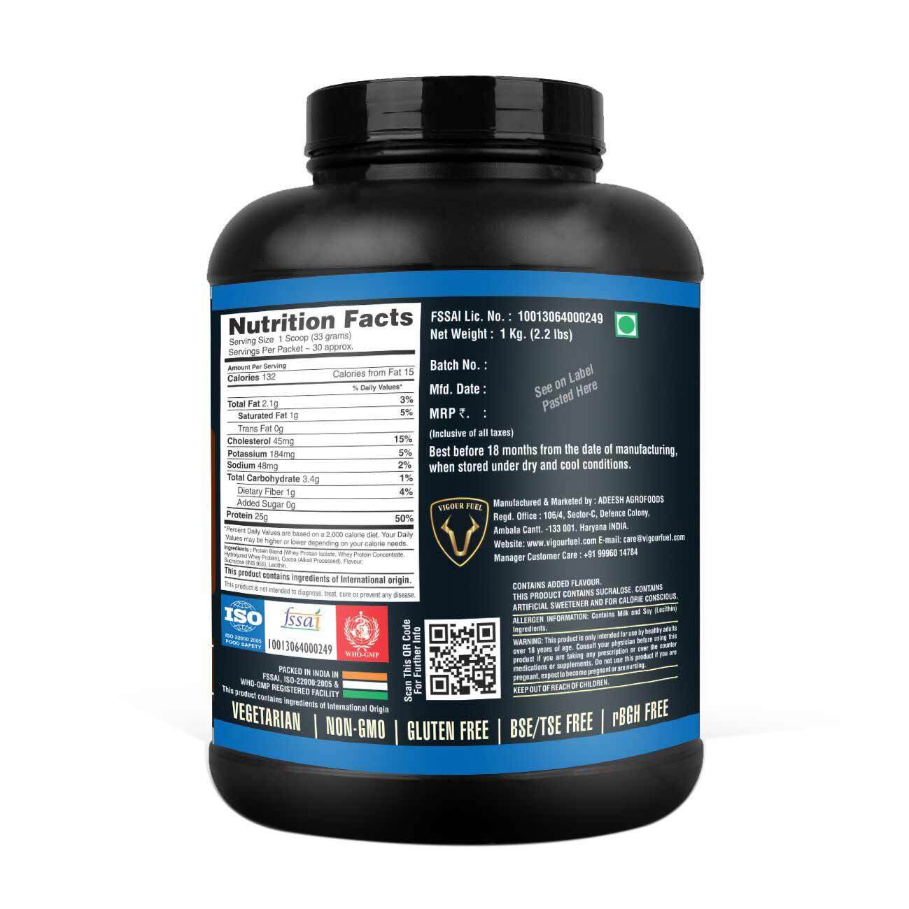 Vigour Fuel Iso Plus Whey Protein,  2.2 lb  Mint Chocolate 