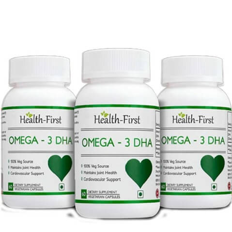 Health first Omega 3 DHA Pack of 3 , 60 veggie capsule s