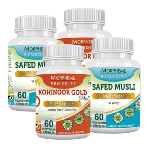 Morpheme Remedies Kohinoor Gold Plus & Safed Musli (Pack of 4),  60 capsules 