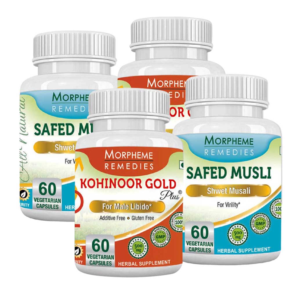 Morpheme Remedies Kohinoor Gold Plus & Safed Musli (Pack of 4),  60 capsules 