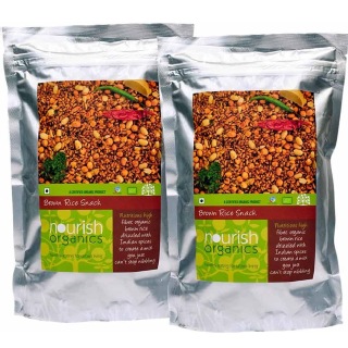 Nourish Organics Brown Rice Snacks (Pack of 2), Unflavoured 200 g
