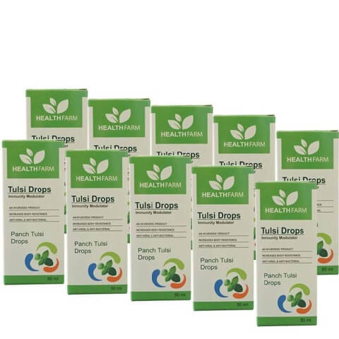 Healthfarm Tulsi Drops (Pack of 10), 50 ml Healthfarm Tulsi Drops (Pack of 10), 50 ml