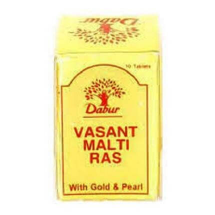 Dabur Vasant Malti Ras with Gold & Pearls, 25 tablet(s) Dabur Vasant Malti Ras with Gold & Pearls, 25 tablet(s)