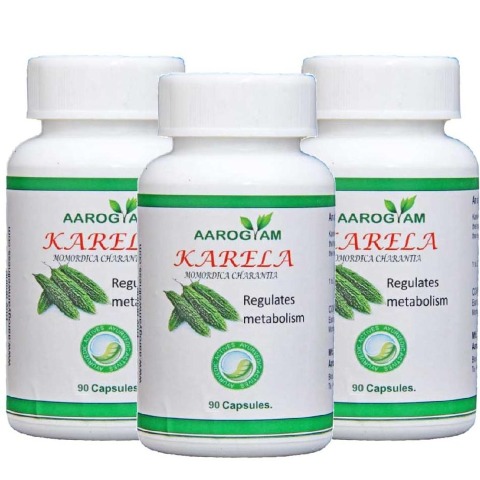 Aarogyam Karela Capsules, 90 capsules - Pack of 3 Aarogyam Karela Capsules, 90 capsules - Pack of 3