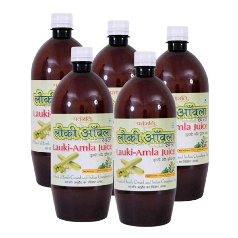 Patanjali Amla Juice - Pack of 5, Lauki 1 L Patanjali Amla Juice - Pack of 5, Lauki 1 L