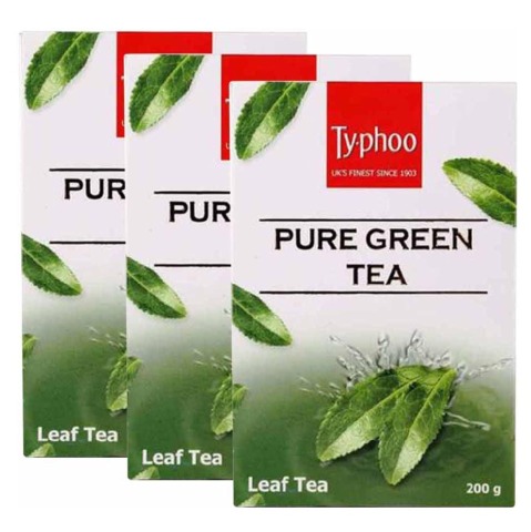 Typhoo Pure Green Tea, 200 g Unflavoured - Pack of 3 Typhoo Pure Green Tea, 200 g Unflavoured - Pack of 3