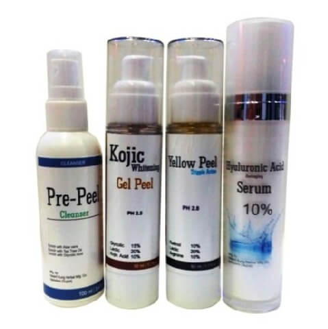 Cosderma Yellow Peel with Kojic Acid Peel & Hyaluronic Acid Complete Kit,  4 Piece(s)/Pack  for All Skin Type 