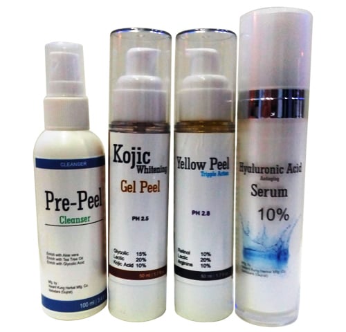 Cosderma Yellow Peel with Kojic Acid Peel & Hyaluronic Acid Complete Kit,  4 Piece(s)/Pack  for All Skin Type 