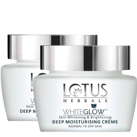 Lotus Herbals Whiteglow Deep Moisturising Creme, 60 g for Dry Skin - Pack of 2 Lotus Herbals Whiteglow Deep Moisturising Creme, 60 g for Dry Skin - Pack of 2