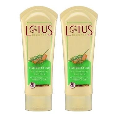 Lotus Herbals Tea Tree Clarifying Face Pack, 120 g for All Skin Types - Pack of 2 Lotus Herbals Tea Tree Clarifying Face Pack, 120 g for All Skin Types - Pack of 2