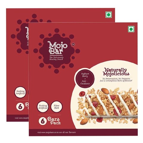 MojoBar Healthy Energy Bar - Pack of 2, 6 Piece(s)/Pack Yoghurt Berry MojoBar Healthy Energy Bar - Pack of 2, 6 Piece(s)/Pack Yoghurt Berry