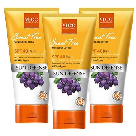 VLCC Sweat Free Sun Screen Lotion SPF 40 - Pack of 3, 30 g Sun Defense VLCC Sweat Free Sun Screen Lotion SPF 40 - Pack of 3, 30 g Sun Defense