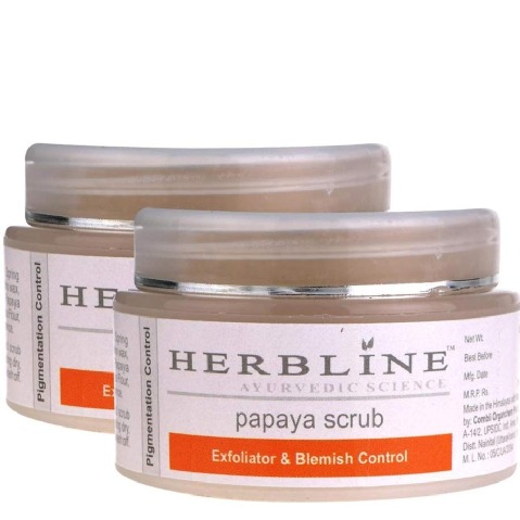 Herbline Papaya Face Scrub - Pack of 2, 50 g for All Skin Type Herbline Papaya Face Scrub - Pack of 2, 50 g for All Skin Type
