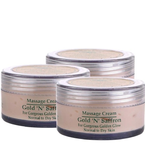 Herbline Gold & Saffron Massage Cream - Pack of 3, 25 g for Normal to Dry Skin Herbline Gold & Saffron Massage Cream - Pack of 3, 25 g for Normal to Dry Skin