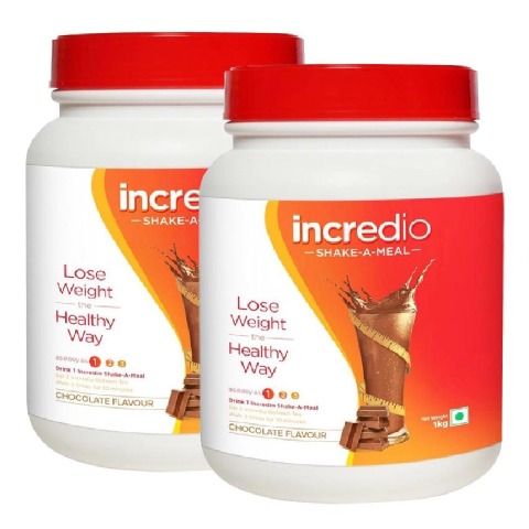 Incredio Weight Loss Shake - Pack of 2, 1 kg Chocolate Incredio Weight Loss Shake - Pack of 2, 1 kg Chocolate