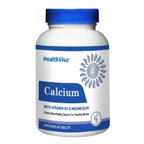 HealthViva Calcium (With Vitamin D3 & Magnesium), 60 tablet(s) Unflavoured HealthViva Calcium (With Vitamin D3 & Magnesium), 60 tablet(s) Unflavoured