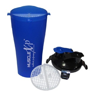 MuscleXP Pre & Post Workout Shaker Bottle, Blue & Black 500 Ml