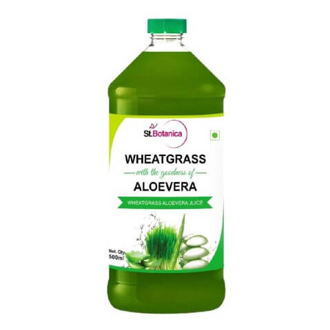 St.Botanica Wheatgrass Aloevera Juice, Natural 0.500 L St.Botanica Wheatgrass Aloevera Juice, Natural 0.500 L