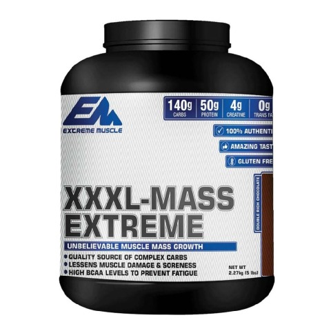Extreme Muscle XXXL Mass Extreme, Double Rich Chocolate 5 lb Extreme Muscle XXXL Mass Extreme, Double Rich Chocolate 5 lb