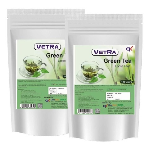 Vetra Green Tea Loose Leaf - Pack of 2 0.1 kg Unflavoured Vetra Green Tea Loose Leaf - Pack of 2 0.1 kg Unflavoured