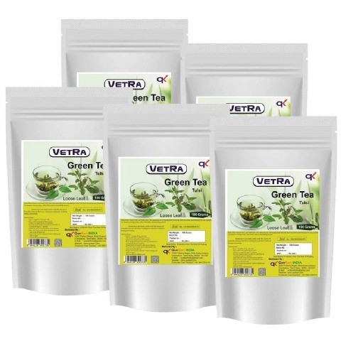 Vetra Tulsi Green Tea Loose Leaf - Pack of 5 0.1 kg Unflavoured Vetra Tulsi Green Tea Loose Leaf - Pack of 5 0.1 kg Unflavoured