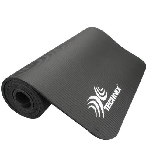 Technix NBR Foam Yoga Mat,  Black  8 mm 