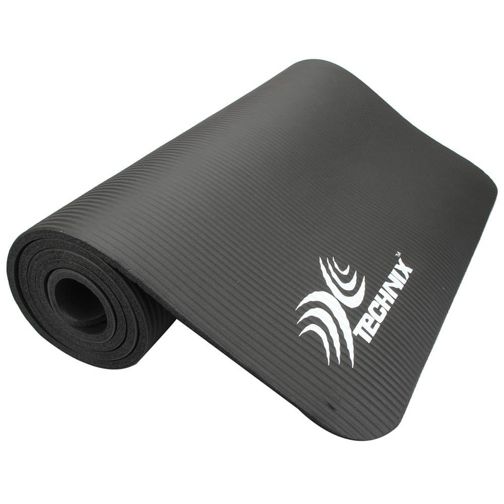 Technix NBR Foam Yoga Mat,  Black  8 mm 