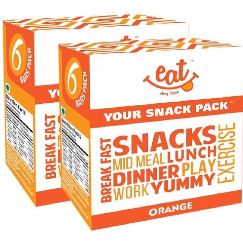 Eat Anytime Snacks Bars - Pack of 2 6 Piece(s)/Pack Orange Eat Anytime Snacks Bars - Pack of 2 6 Piece(s)/Pack Orange