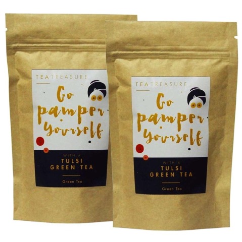 Tea Treasure Green Tea - Pack of 2 50 g Tulsi Tea Treasure Green Tea - Pack of 2 50 g Tulsi