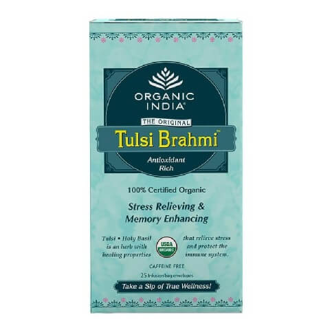 Organic India Tulsi Brahmi Tea, Unflavoured 25 Piece(s)/Pack Organic India Tulsi Brahmi Tea, Unflavoured 25 Piece(s)/Pack
