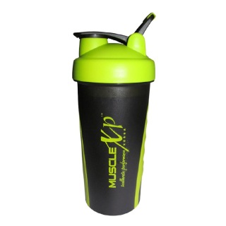 MuscleXP Sporty Gym Shaker, Design 12 Neon Green and Black 600 ml