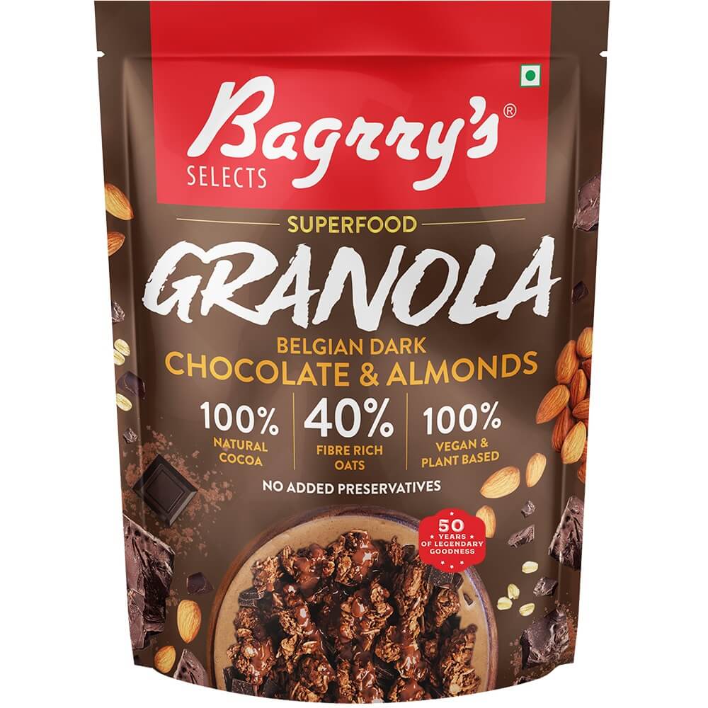1 - Bagrrys Granola,  Belgian Dark Chocolate & Almonds  400 g 
