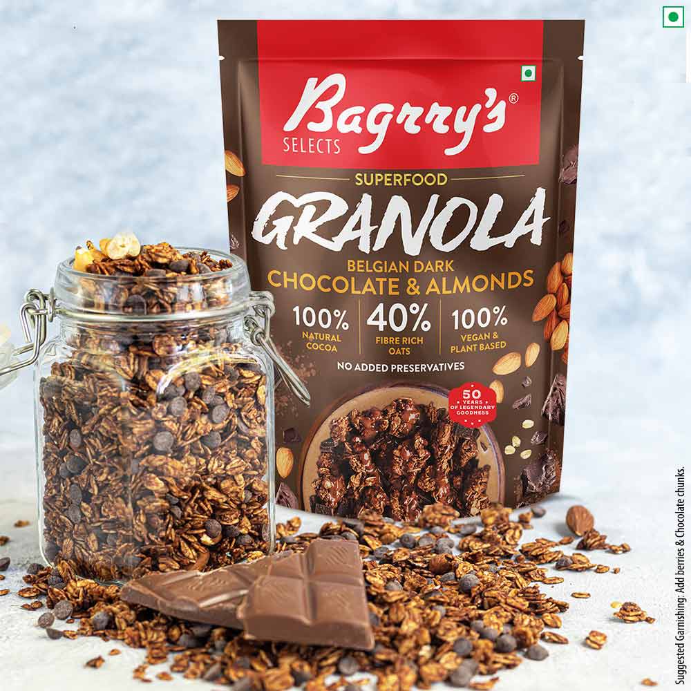 5 - Bagrrys Granola,  Belgian Dark Chocolate & Almonds  400 g 