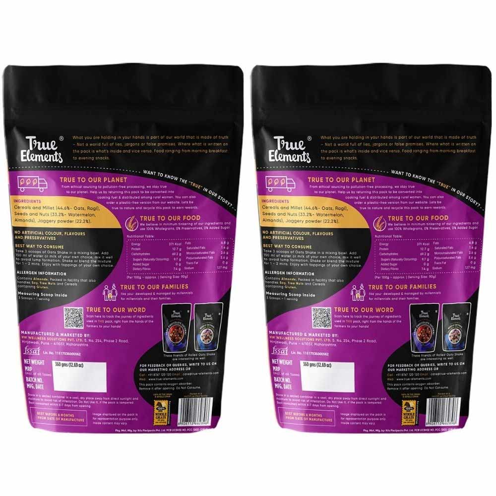 2 - True Elements Ready-To-Drink Rolled Oats Shake - Pack of 2,  360 g  Unflavoured 