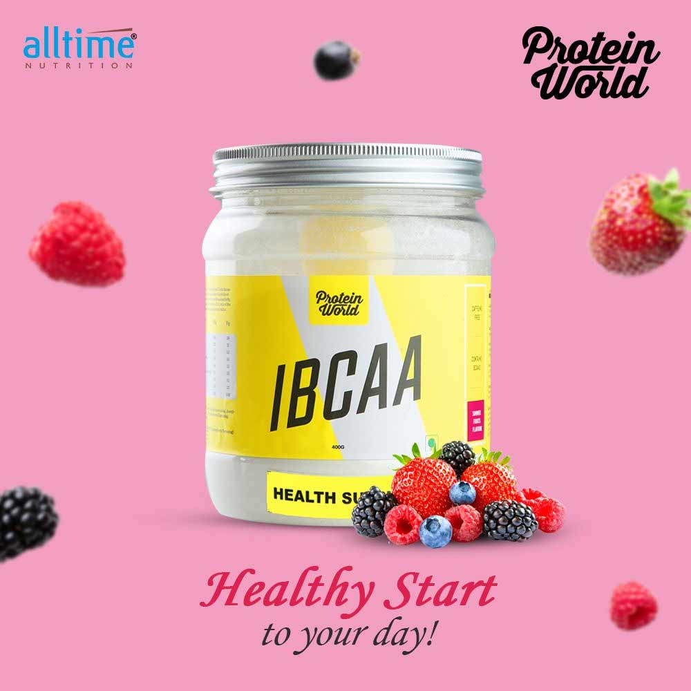 5 - Protein World IBCAA,  0.88 lb  40 Servings  Summer Fruits 
