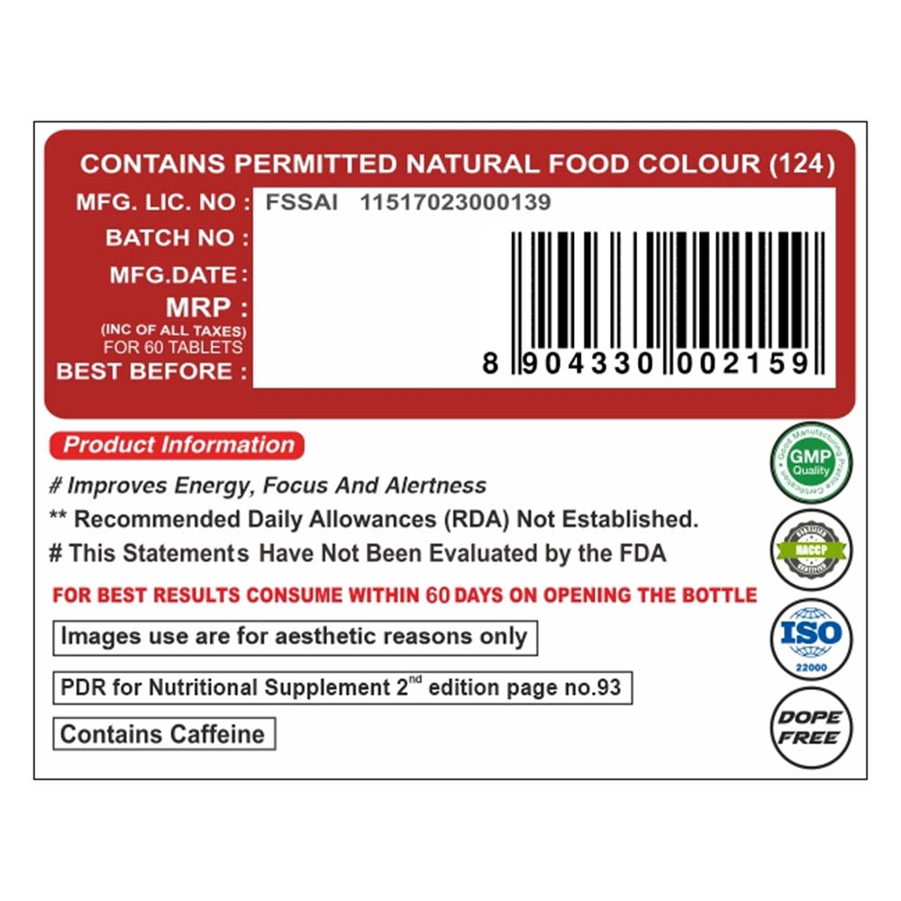 1 - Pharmgrade Healthy Living Caffeine,  60 tablet(s)  Unflavoured 