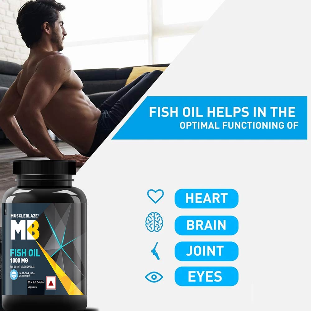 13 - MuscleBlaze Fish Oil (1000 mg) OP,  30 capsules 