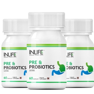 INLIFE Pre & Probiotics (Pack of 3), 60 capsules