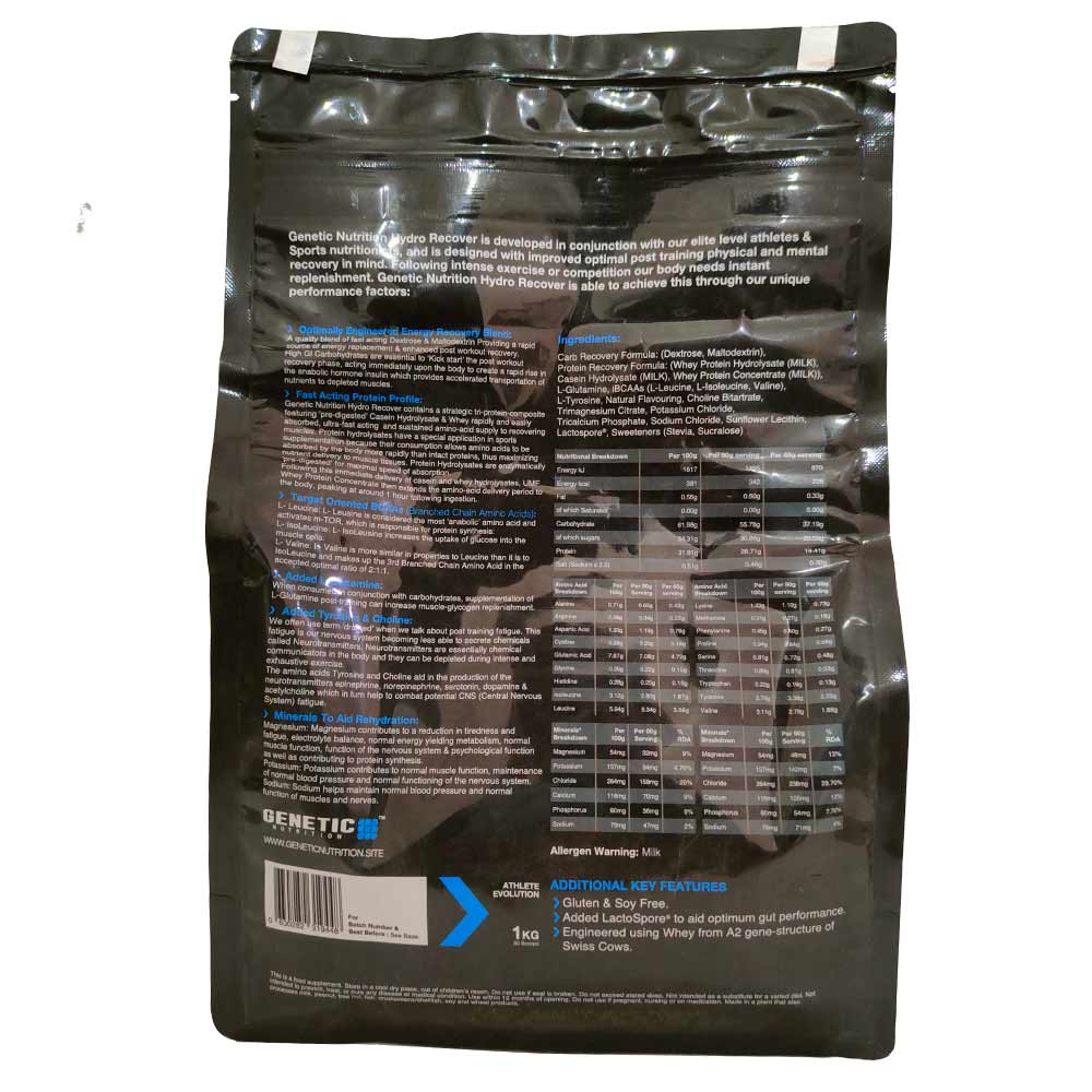 2 - Genetic Nutrition Hydro Recover,  2.2 lb  Coffee Caramel 