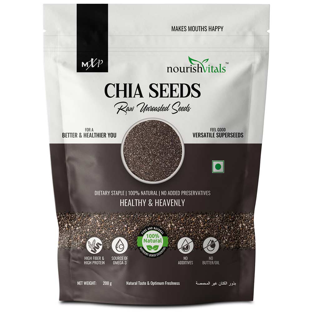 2 - NourishVitals Chia Raw Unroasted Seeds,  200 g  Unflavoured (Pack of 2) 