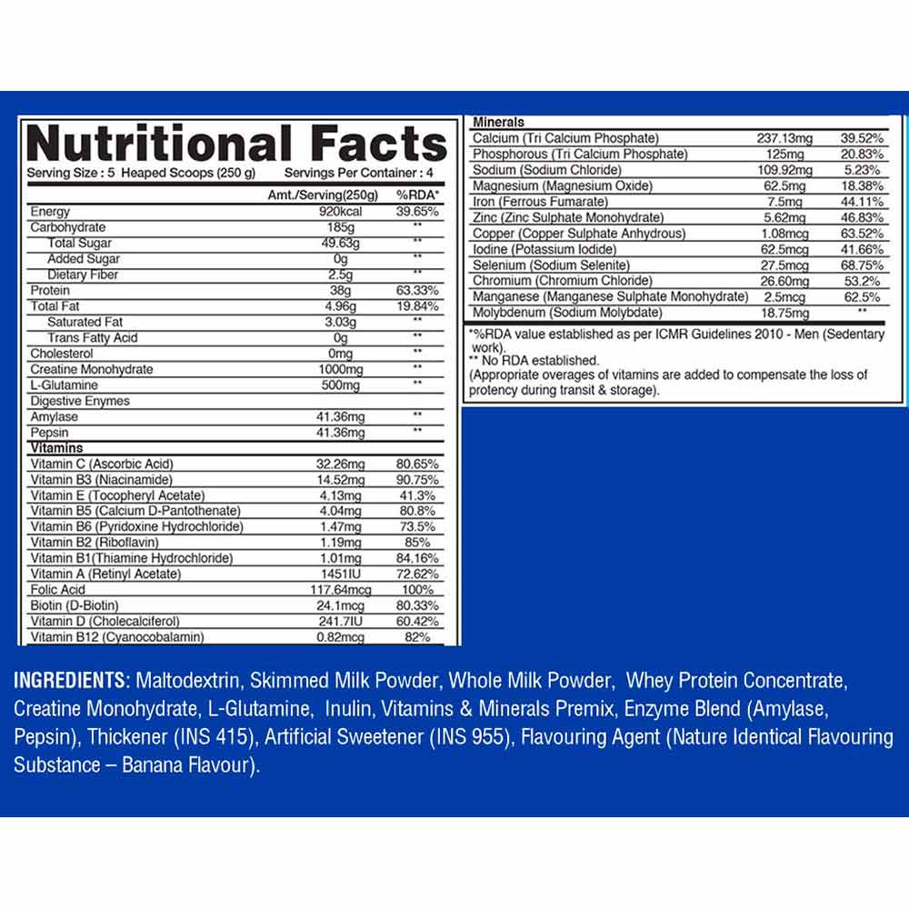 supplement - Gaspari Nutrition Real Mass Advanced,  2.2 lb  Chocolate Ice Cream 